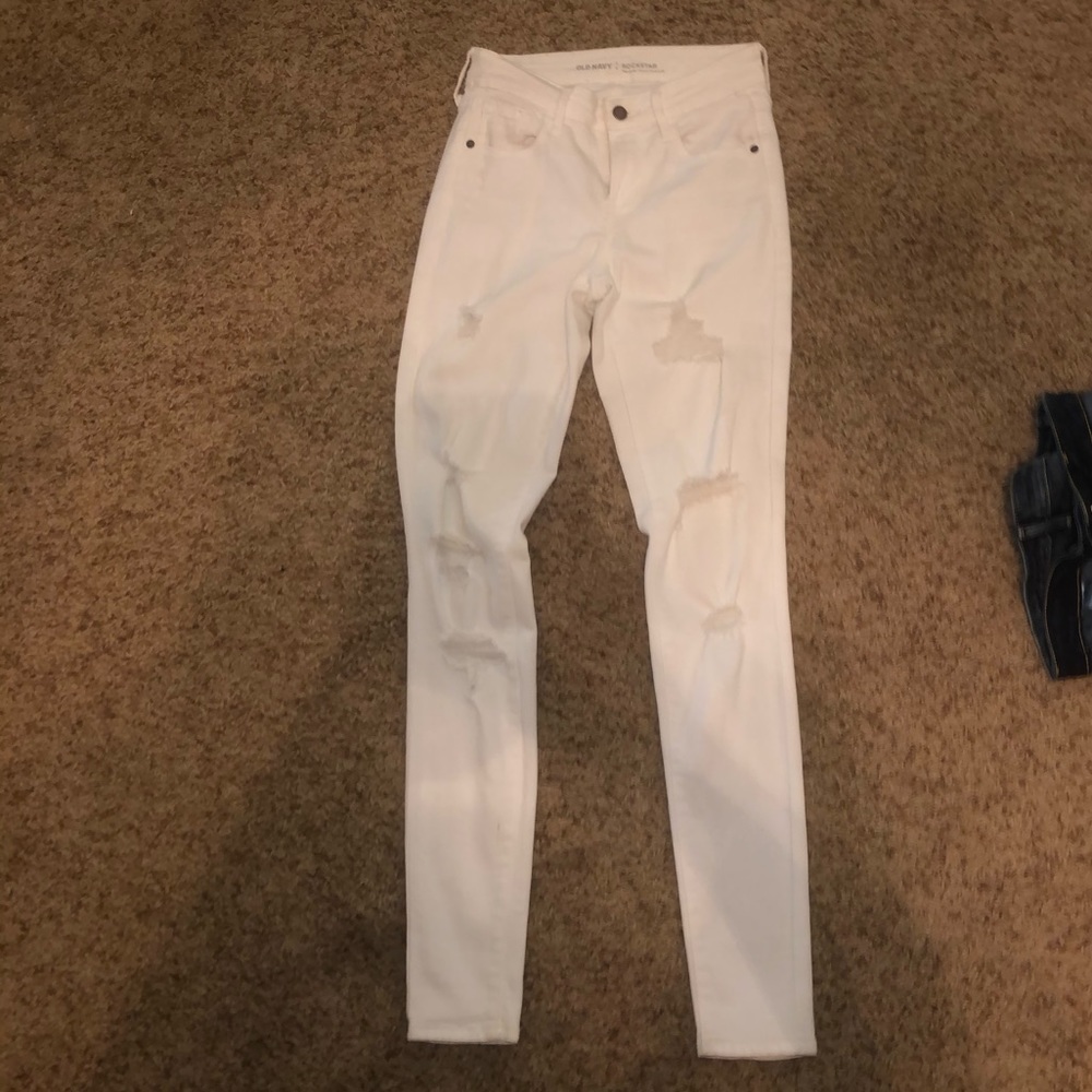 Ripped white jeans